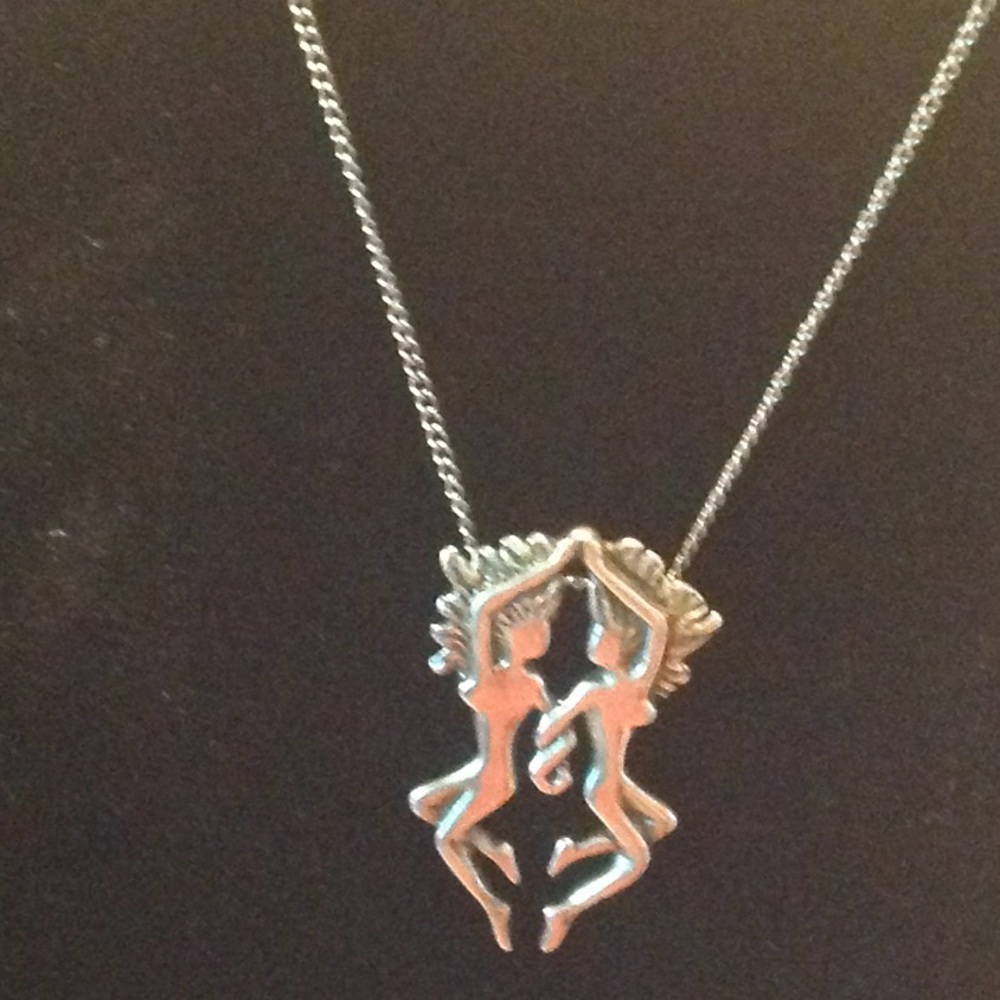 Necklace - Women Dancing - Silver